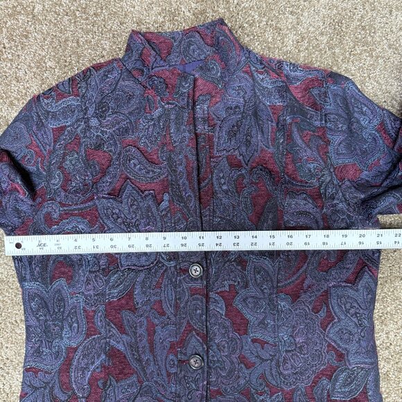 Vintage Coldwater Creek Tapestry Jacket Women Medium Purple Floral Sophisticated - Picture 8 of 13